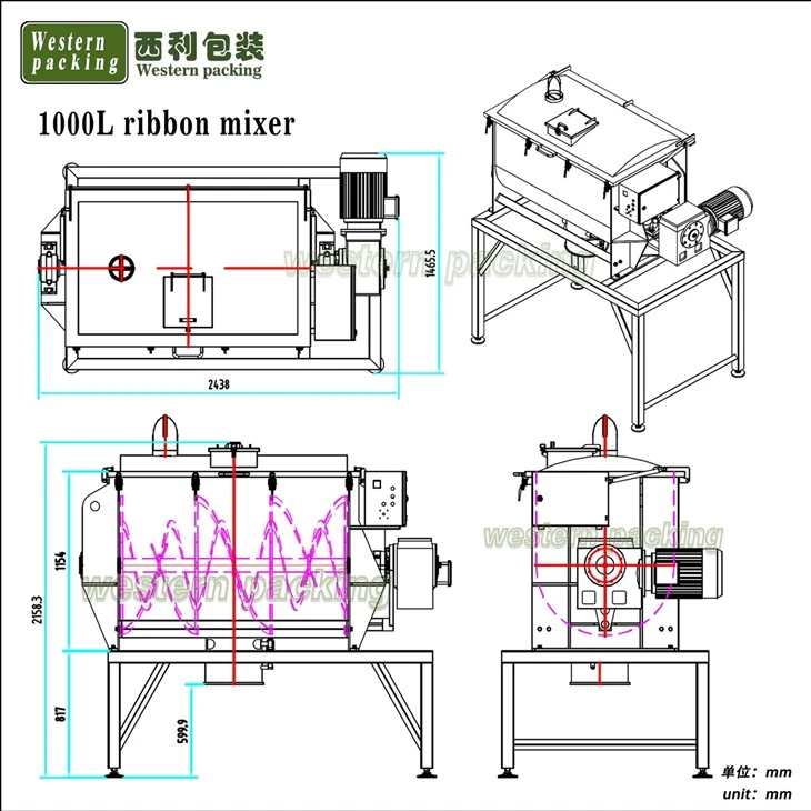 ribbon blender powder mixer
